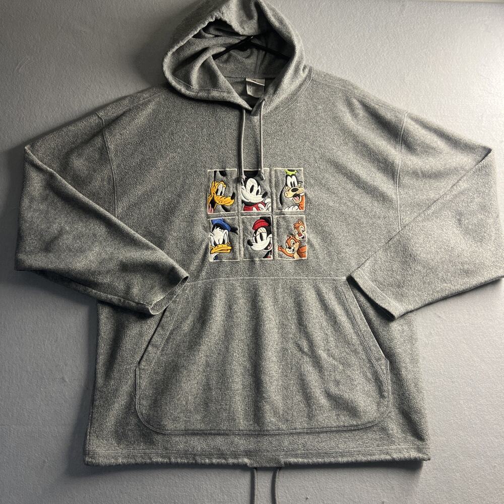 Vintage Disney Store Fleece Sweatshirt Disney World Mickey Goofy Minnie Medium